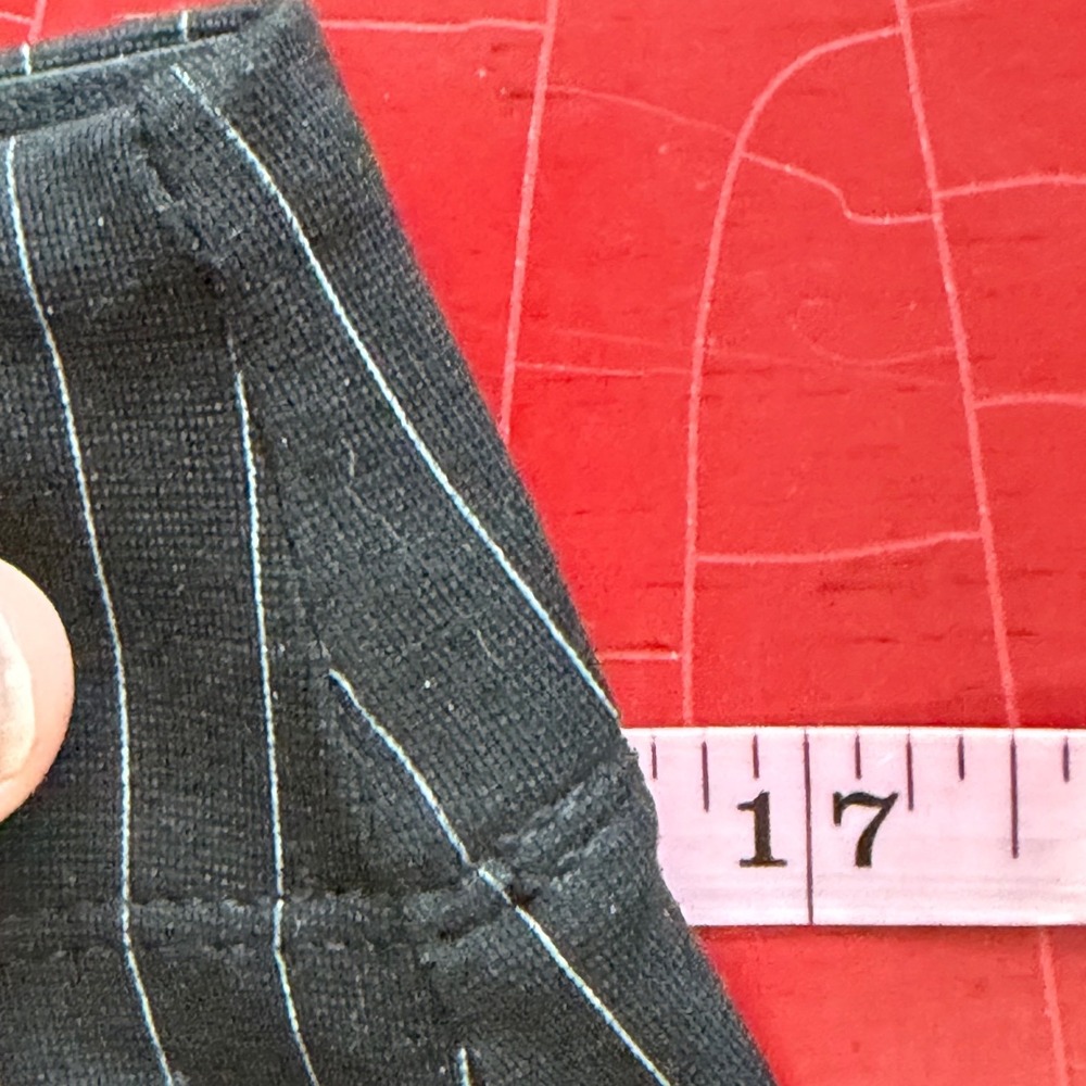 Sailor Wide Leg Pants Womens L Black Pinstripe High Waist Trousers Casual‎ Chic - Picture 12 of 15